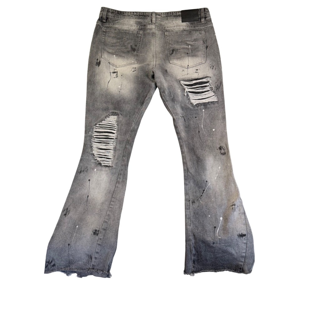 Frost Originals 42x37  Mens Distressed Acid Wash Paint Splatter Jeans